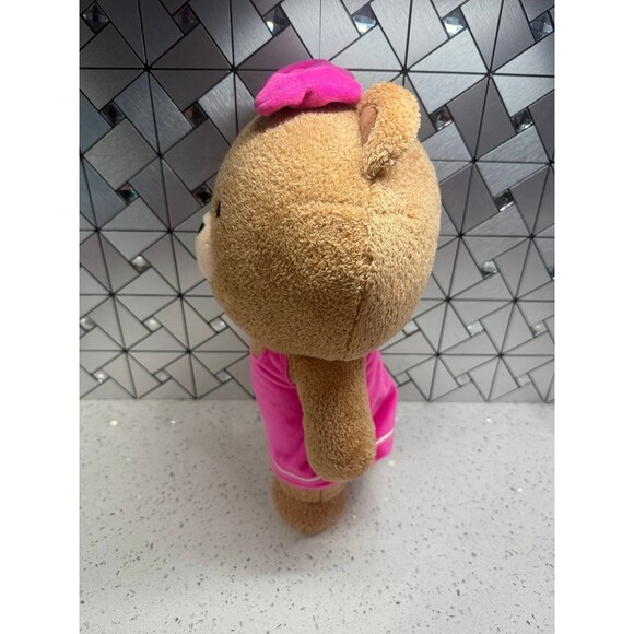 GUND 15” Line Friends Brown Bear Plush Pink Bow & Dress Stuffed Animal - Picture 9 of 10